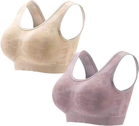 Mixzones 2pack Womens Comfortable Bras Plus Size Pull Over Seamless