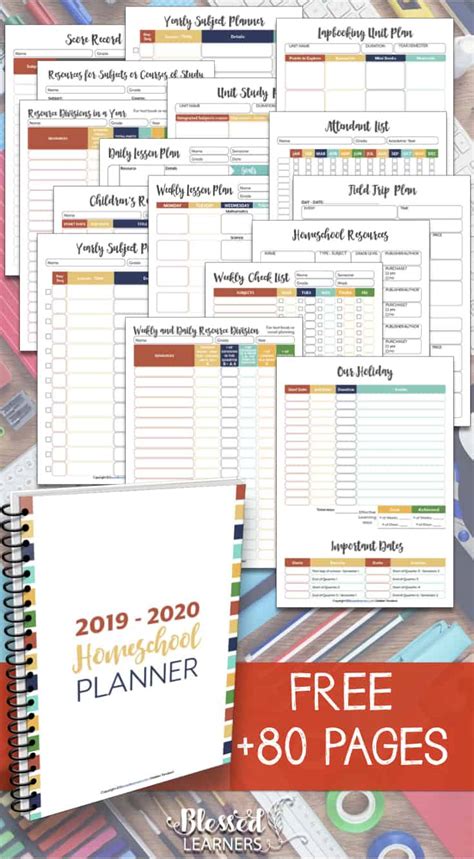 Grab more freebies to plan out your homeschool year well. FREE Homeschool Planner 2019 - 2020 - Blessed Learners