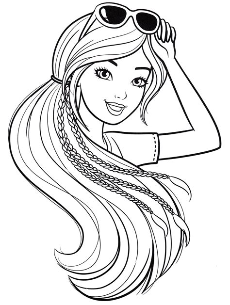 Barbie With Plaits In Glasses Coloring Pages For You