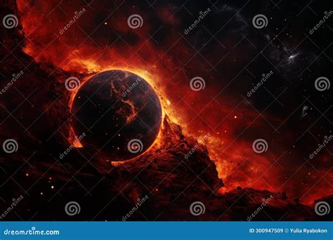 Scorching Lava Planet In Space Generate Ai Stock Illustration Illustration Of Alien Fireball