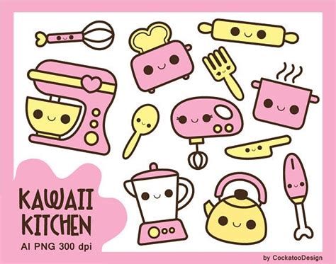 Kawaii Kitchen Clipart Kawaii Cooking Clip Art Cute Kitchen Kawaii