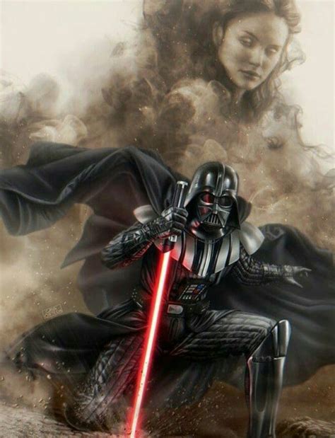Darth Vader Poster Darth Vader Arrodillado Con Sable Laser Pensando En