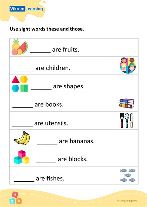 Download Sight Words Worksheets For Free