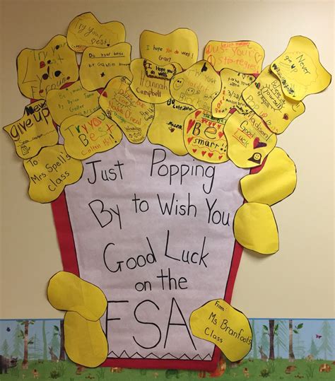 Popping By To Wish You Good Luck Testing Encouragement Poster Student