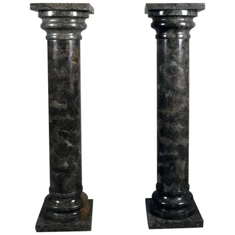 Pair Of Classical Italian Polished Marble Sculpture Pedestals Circa