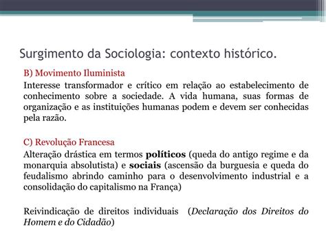 Analise As Condições Histórico-sociais Que Explicam O Aparecimento Da Sociologia