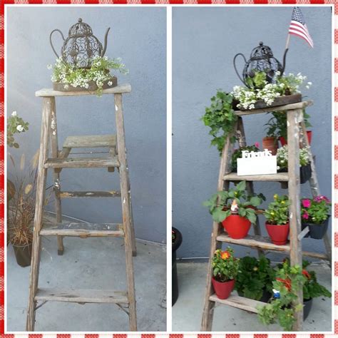 repurpose of grandma s ladder oldladder ladder decor old ladder ladder