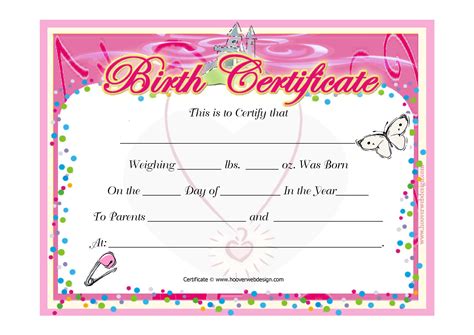 Free Printable Birth Certificate Template Printable Templates