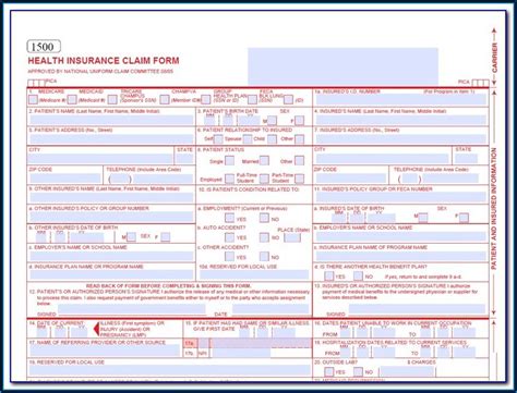 Hcfa 1500 Forms Free Download Form Resume Examples