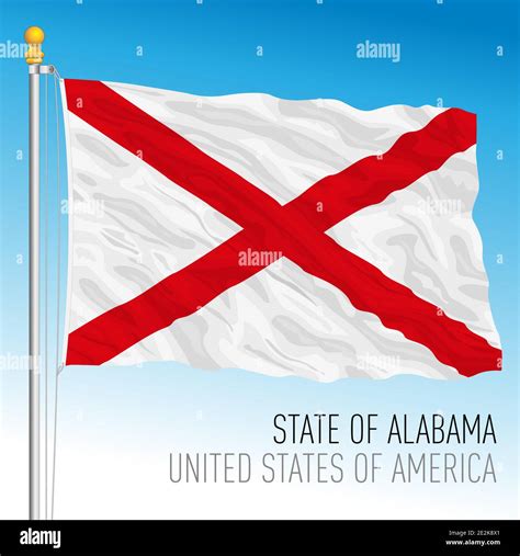 Alabama State Flag United States Of America Vector Illustration Stock
