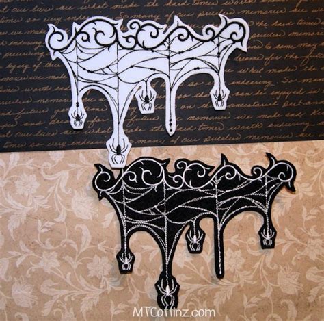 Gothic Filigree Scroll With Spiders Black White Iron On Etsy