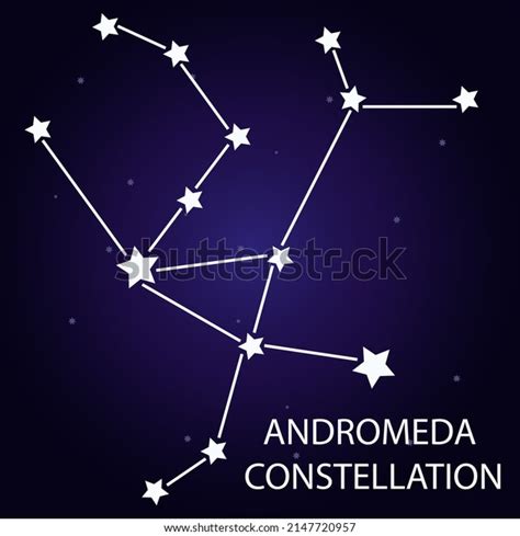 Constellation Andromeda Bright Stars Constellation On Stock Vector