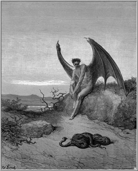 Satan Contemplates The Serpent Gustave Dore Art Dark Art