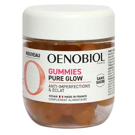Pure Glow Anti Imperfections éclat Sans Sucre 60 Gummies Oenobiol