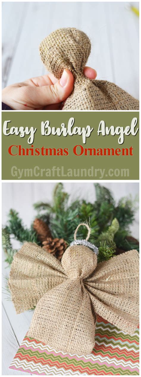 Another super simple homemade gift for christmas is this lace phone case. Easy Burlap Angel Ornament - Gym Craft Laundry