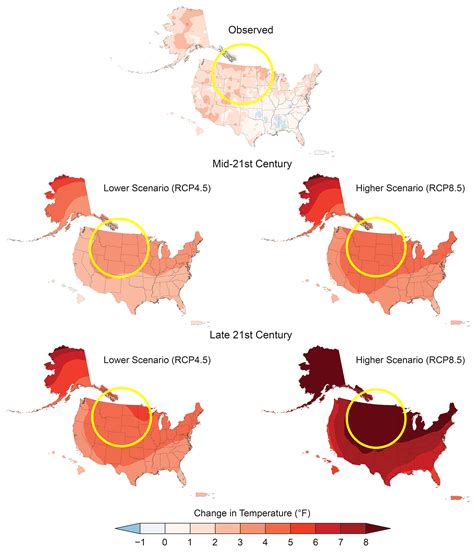 Observed And Projected Changes In Annual Average Temperature Us