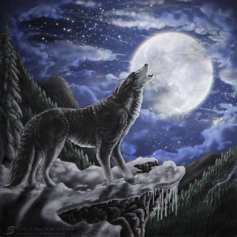 38 Wolf Full Moon Wallpaper On Wallpapersafari