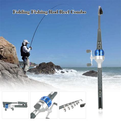 151cm Mini Folding Fishing Rod Foldable Telescopic Fighing Pole Fishing