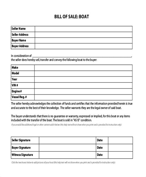 Free 24 Sample Bill Of Sale Forms In Pdf Ms Word Excel