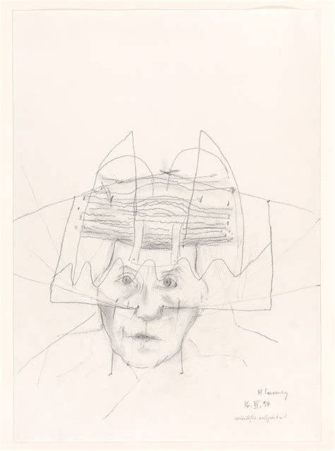 Maria Lassnig Scientific Self Portrait Drawings Online The Morgan