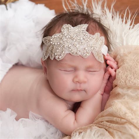Newborn Baby Headbandbaby Headbands Christening Headband Etsy