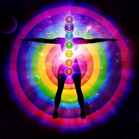 seven chakra centers illustration with outer universe by serena king chakra art symbolic art