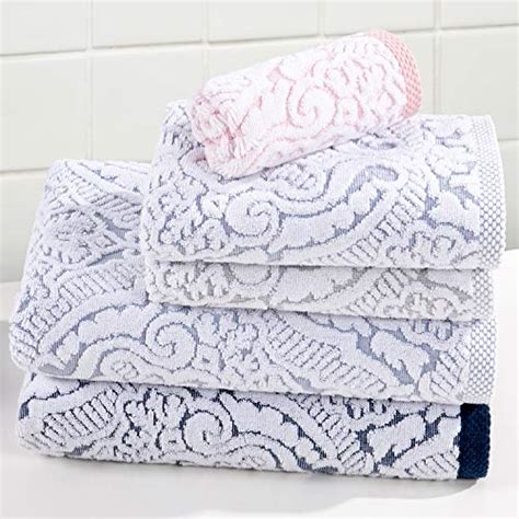 Truly Lou Cotton Decorative Towel Set 6 Piece Jacquard Woven Towel