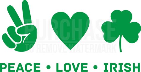 Peace Love Irish Svg St Patrick Day Svg