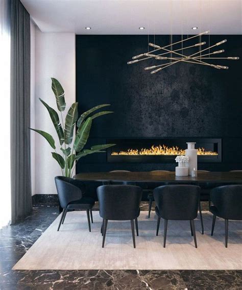 42 Classy Black Dining Room Design Ideas Trendehouse Modern Interior