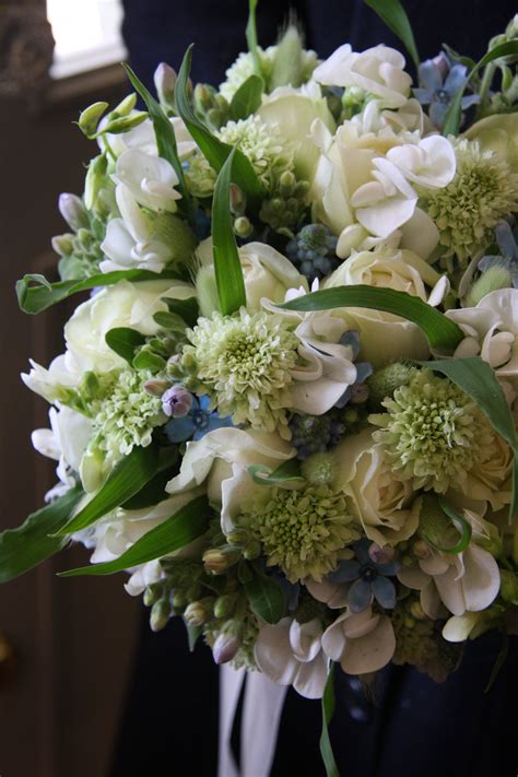 Rosescabiosa And Muscari Blue Wedding Flowers Flower Bouquet Wedding