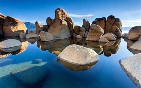 Papel De Parede Panorama Agua Rocha Natureza Reflexão Céu