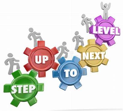Step Level Gear Success Achievement Rising Milestones