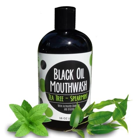 16 Oz Tea Tree Spearmint Black Oil Mouthwash Black Oil Mouthwash