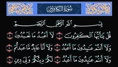 Translation And Tafsir Of Surah Al Kafirun Muslim Memo