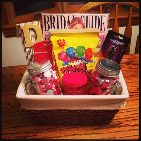 What is an appropriate gift for an engagement party. Engagement Basket | Engagement basket, Gift baskets, Basket