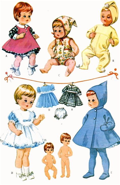 Vintage Doll Clothes Pattern 7592 For 9 Inch Teenie Weenie Tiny Tears