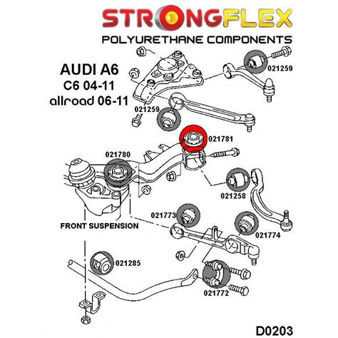 P021781b Front Subframe Rear Bushes For Audi A6 C6