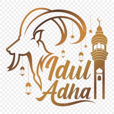 Idul Adha Vector Hd Images Greetings Of Idul Adha With Goat Lettering Typography Idul Adha