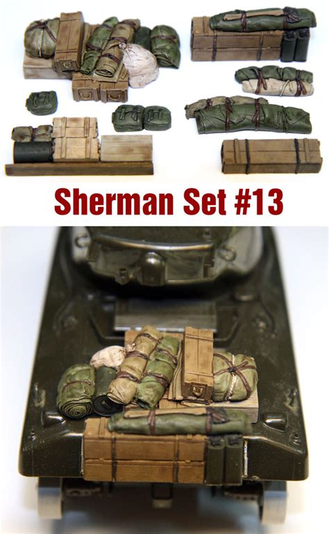 Sh013 135 Sherman Engine Deck And Stowage Set 13 Italeri M4a1