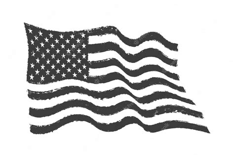 Premium Vector Grunge Waving American Flag
