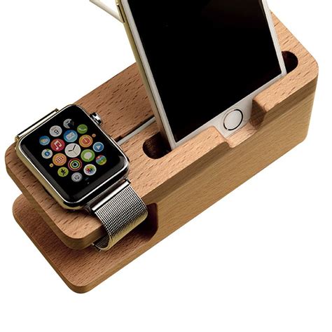 Bamboo Iphone And Apple Watch Charging Station Uno And Company