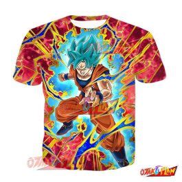 Dragon Ball Indomitable Battle Lust Super Saiyan God SS Goku T Shirt