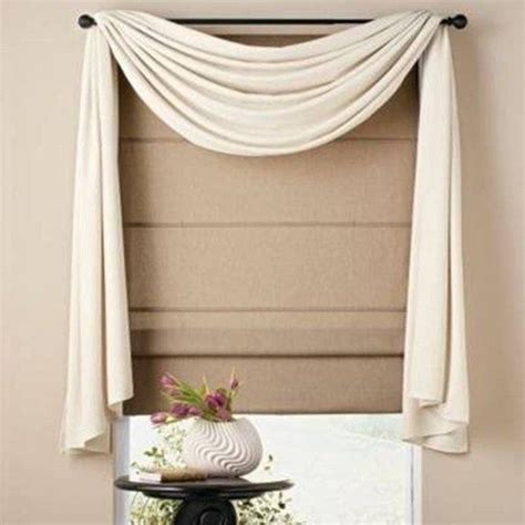 Surprising shower curtain ideas small bathroom amazing short. White Valance Window Scarf Ideas With Blind (With images ...