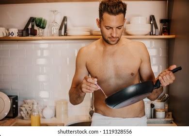 Sexy Chef Naked Body Cooking Home Stock Photo Edit Now