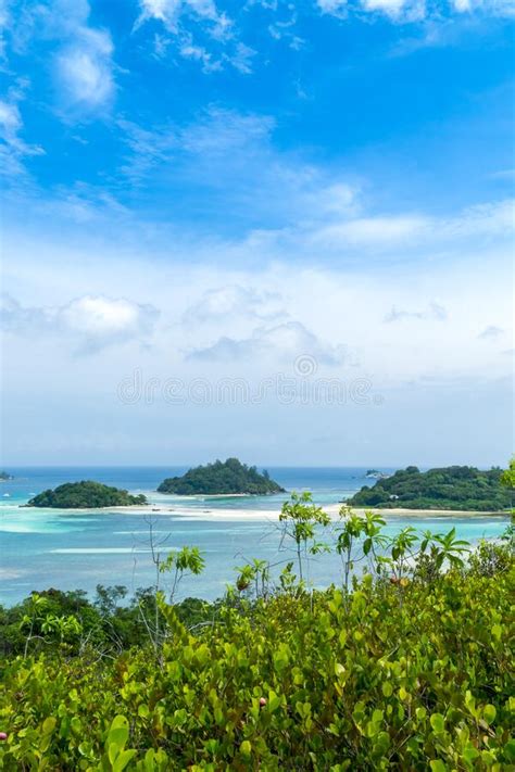 Beautiful Tropical Seascape With Islands In Turquoise Sea Water And