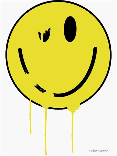 Drippy Smiley Face Sticker By Bellacduncan Face Stickers Smiley Face