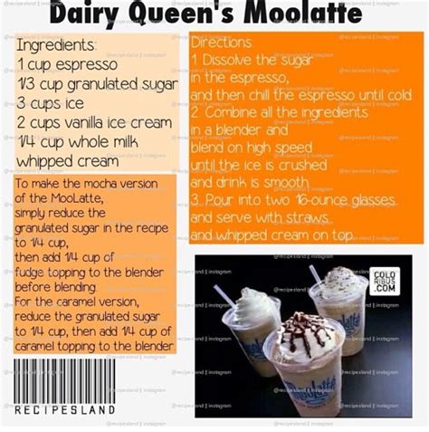 See more ideas about dairy queen, dairy queen cake, ice cream cake. Dairy Queen's Moolatte | Coffee recipes starbucks, Mocha ...