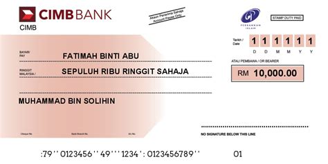 Check the bank cheque issued. Browse Design - CIMB BANK - MOHD COPIERSERV & TRADING SDN BHD