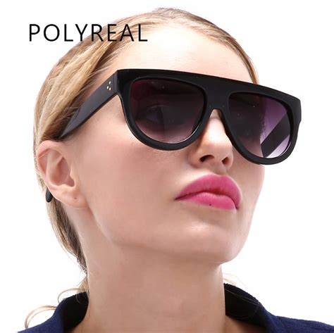polyreal fashion vintage square sunglasses women brand designer sun glasses female retro big