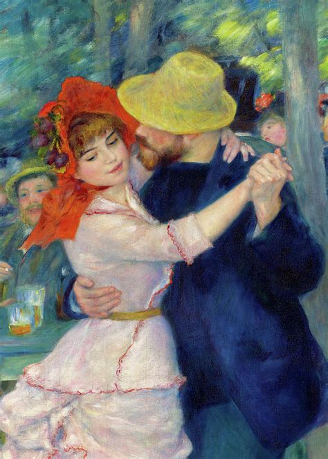Dance At Bougival 1883 Detail Painting By Pierre Auguste Renoir